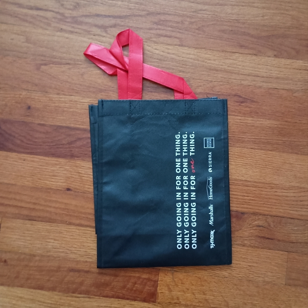 3/$10 🌟 NEW TJMaxx TJX Member Mornings Black & Red Shopping Bag